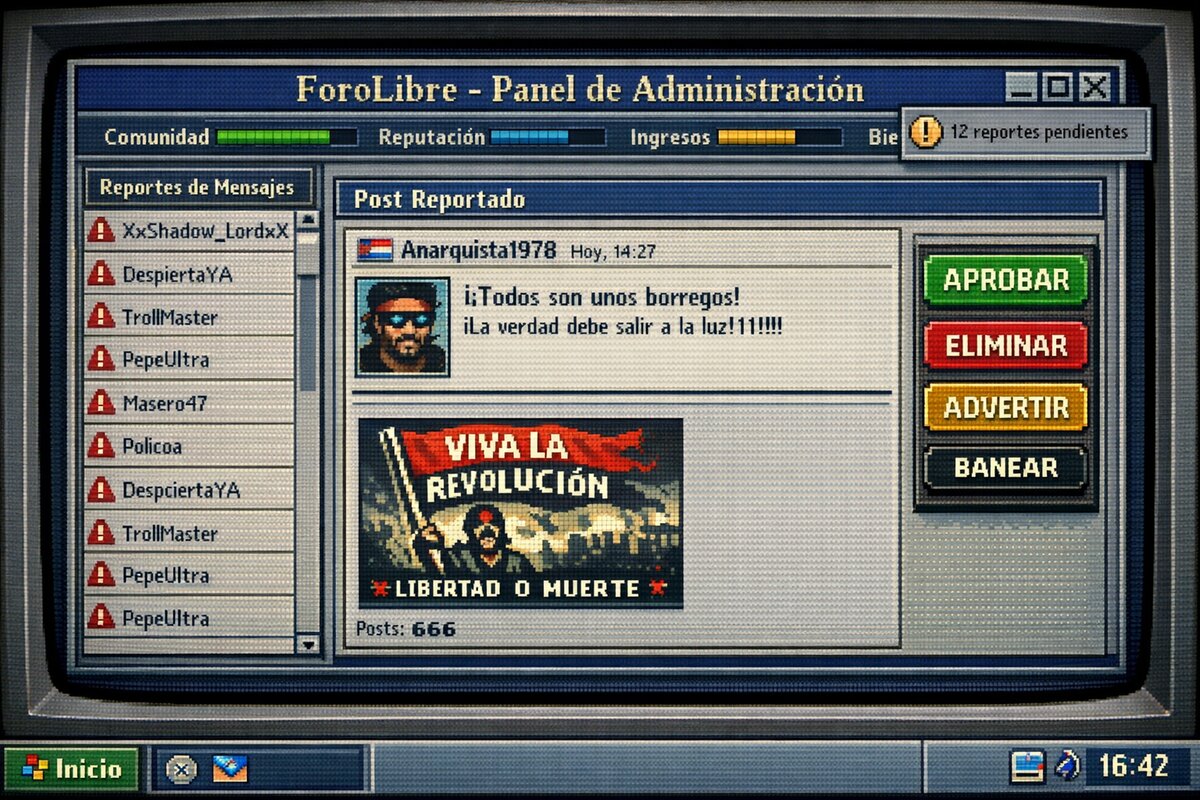 NOW I AM THE MOD forum moderation simulator screenshot